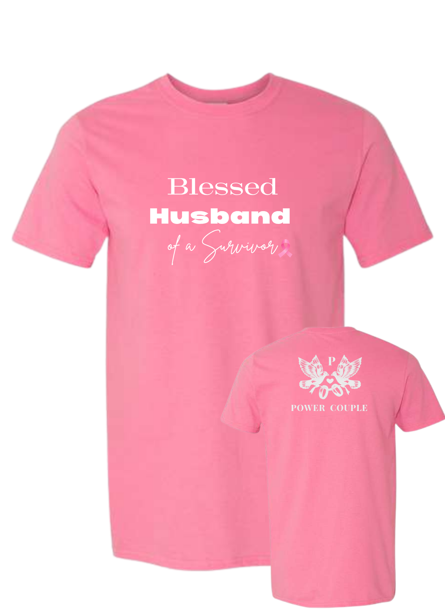 "Blessed Husband of a Survivor" Breast Cancer Awareness Tee