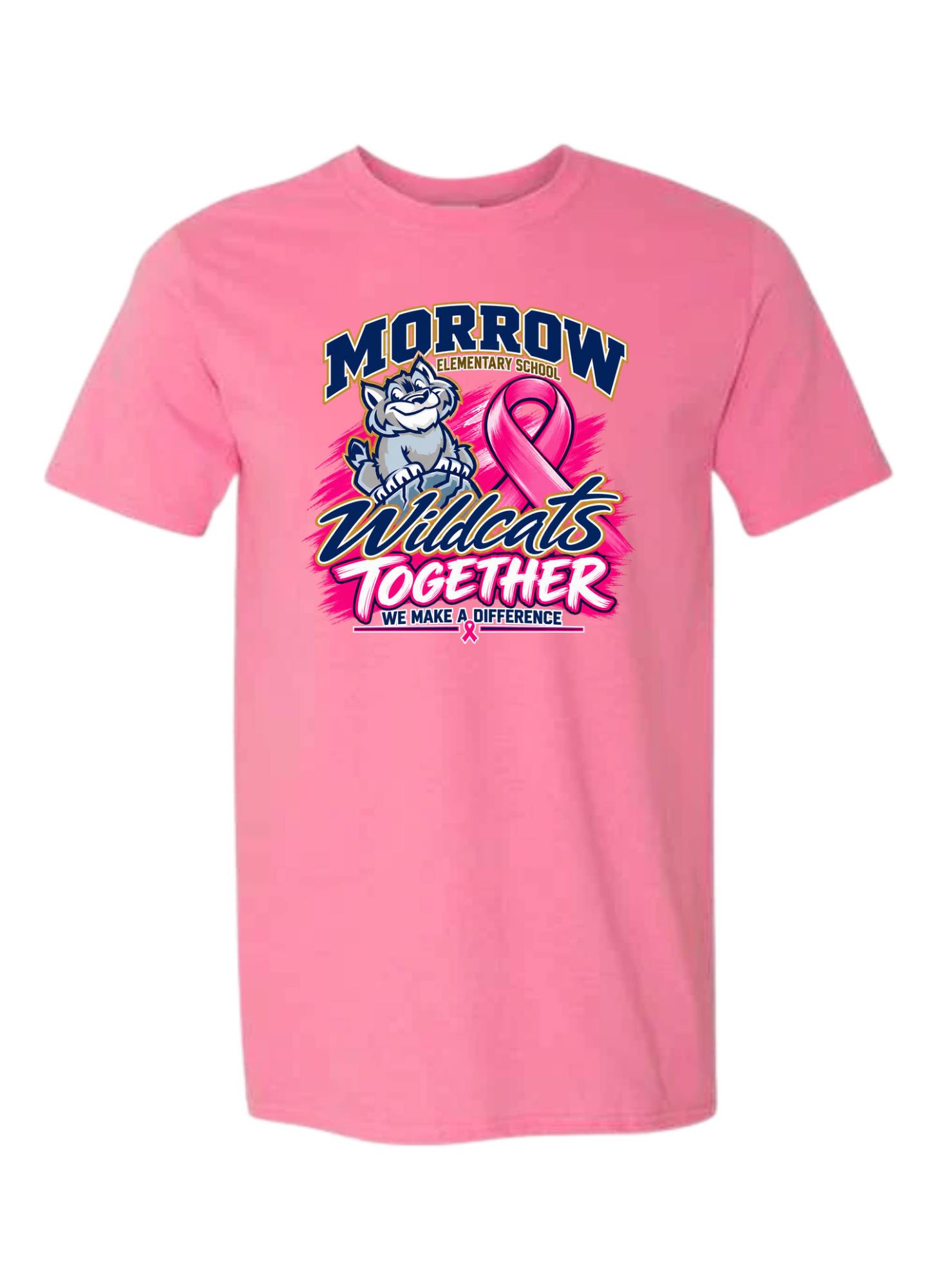 Morrow Elementary School "Wildcats Together" Breast Cancer Awareness Spirit Tee